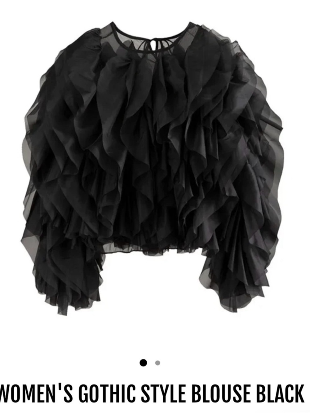 Goth Mania Brand Black Ruffled Gothic-Style Women's Shirt